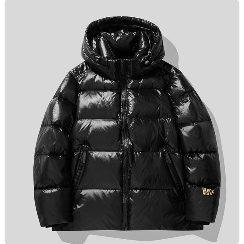 Outdoor Sport Winter Jacket - Yeni Kışlık Erkek Kapüşonlu Siyah Parlak