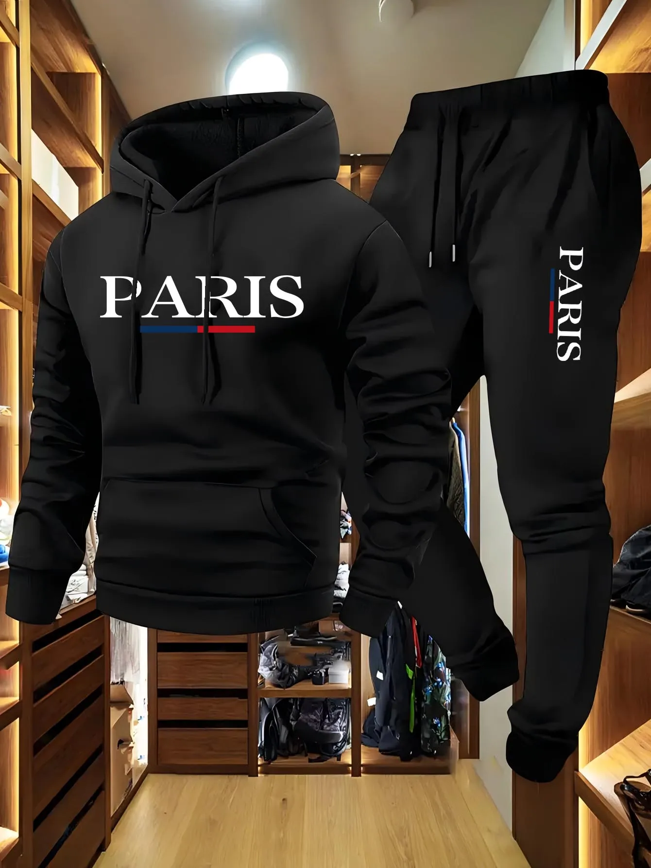 Outdoor Sports Leisure - Moda Erkek Kapüşonlu Eşofman Takımı 2