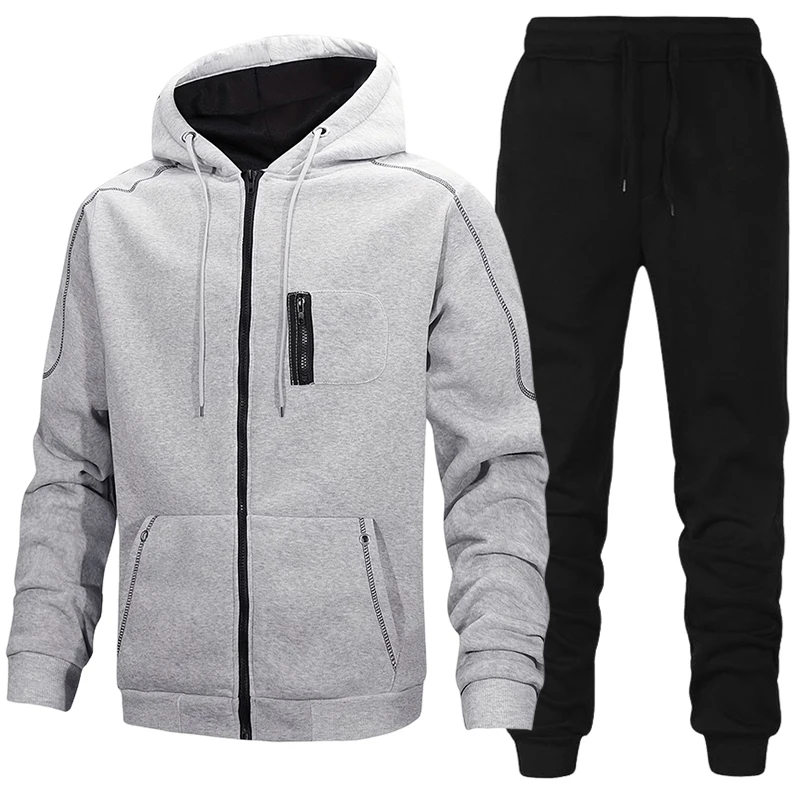 Outdoor Sport Winter Jacket - Moda Erkek Eşofman Günlük Kapüşonlu Sweatshirt