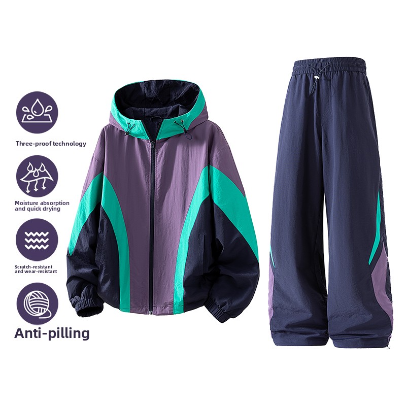 Outdoor Sports Outfit - Yeni iki parçalı erkek ilkbahar-sonbahar ceket