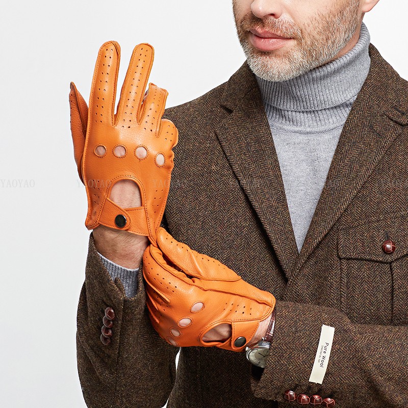 Horse Riding Glove - Moda aksesuarları erkek bahar hakiki Deri